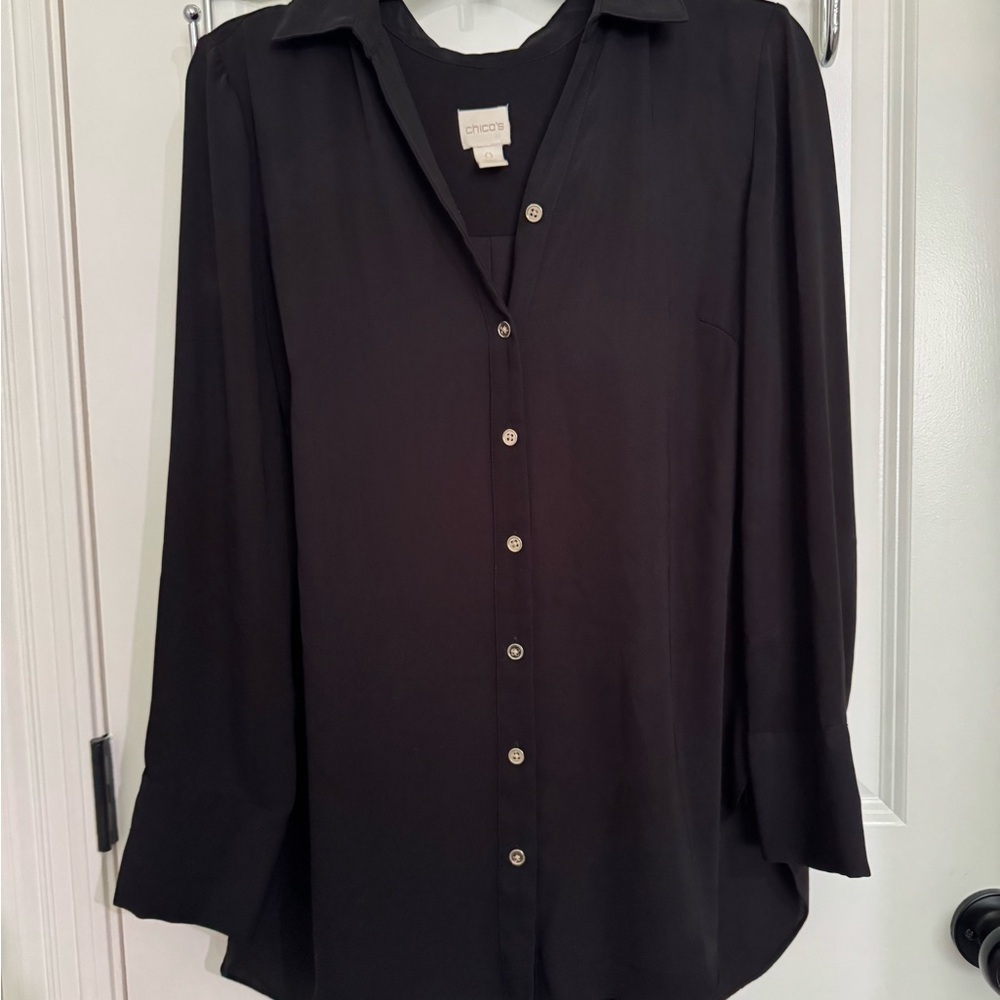Chico's Black Button-Up Blouse
